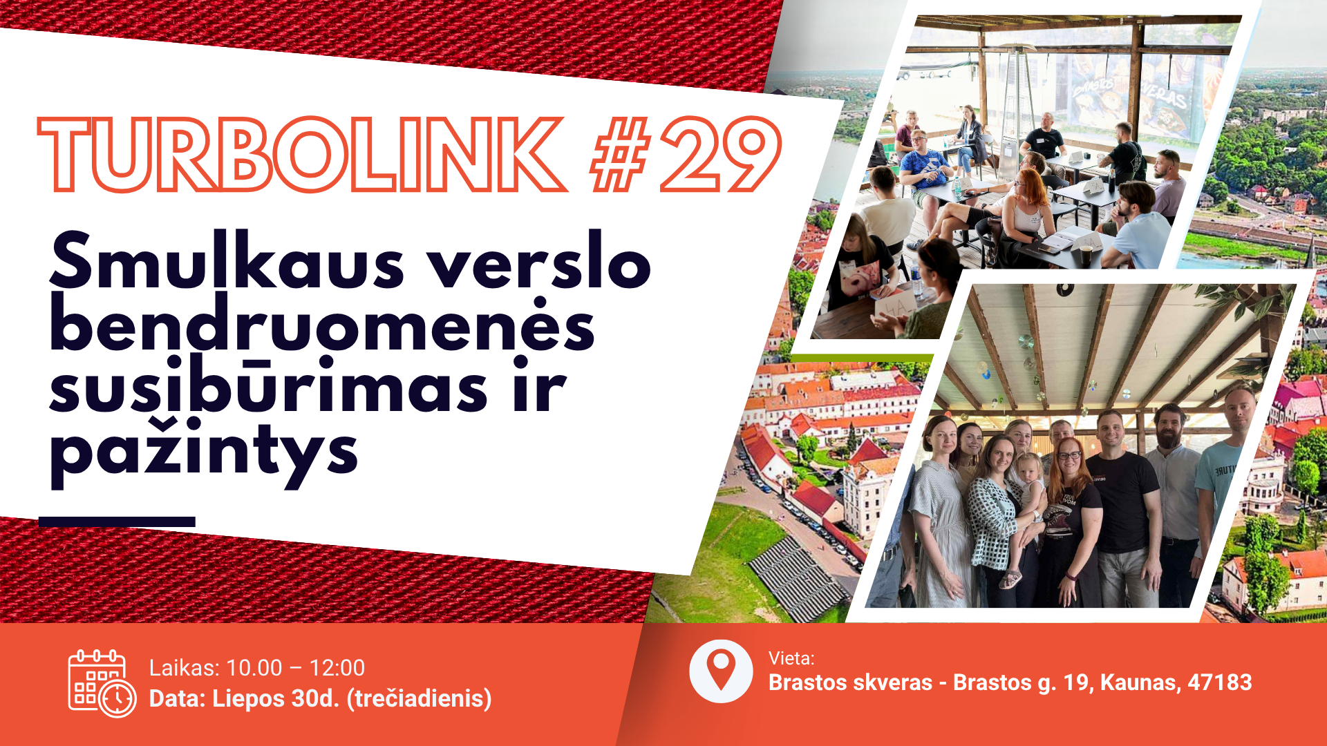 Turbolink #29 – verslo pažintys ir bendruomenės susibūrimas smulkaus verslo steigėjams. Diskusijos, speed networking ir nauji verslo ryšiai.